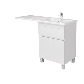 Тумба підлогова МОЙДОДИР City White 60 з умивальником ADAM 120 R з крилом над пралкою справа