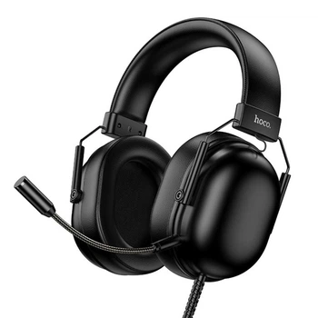 Навушники накладні, дротові, ігрові, Hoco W113, USB, 2m, black