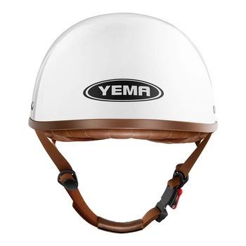 Шолом YEMA 352S мотоциклетний для електровелосипедів сертифікований 3C, ретро, білий