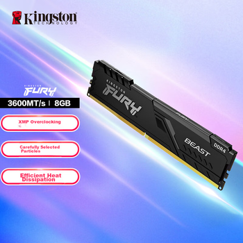 Модуль пам'яті Kingston FURY 8GB DDR4 3600 для настільних комп'ютерів, серія Beast, HyperX