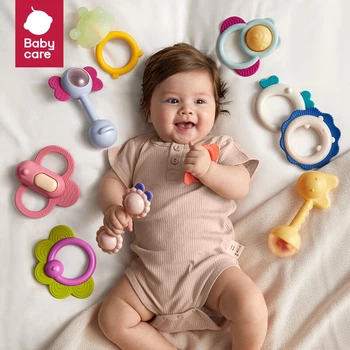 Погремушка детская Babycare, прорезыватель для зубов, 0-1 год, 10 шт