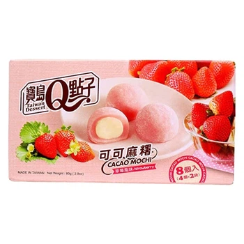 Японские Моти Taiwan Dessert Mochi Cacao Strawberry Какао и Клубника 80г