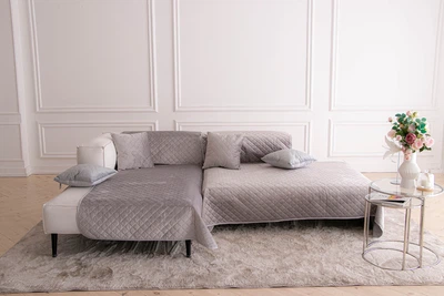 Покривало-накидка Руно VeLour 180х90 см Двостороннє Велюрове Сіре (Р18090.55_Grey)