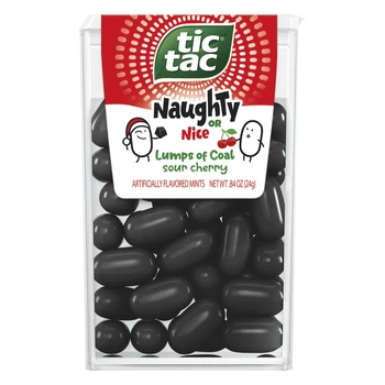Драже Tic Tac Naughty or Nice Lumps Of Coal Sour Cherry Mints Вишня та М'ята 24г