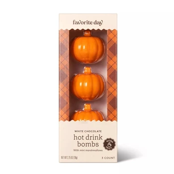 Шоколадні бомбочки з маршмеллоу Fall Harvest Pumpkin Shaped White Chocolate Bomb Гарбуз 78г