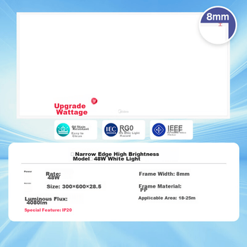 Светильник потолочный Midea LED панель 300×600 48Вт