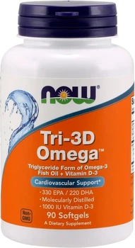 Омега Tri-3D Now Foods 90 м'яких капсул (733739016867)