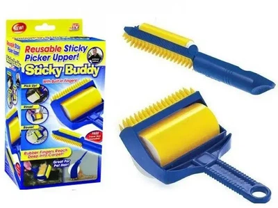 Набор (2 шт) липкий валик для уборки дома и чистки одежды Sticky Buddy из силиконового ацетона от шерсти и грязи (1135)