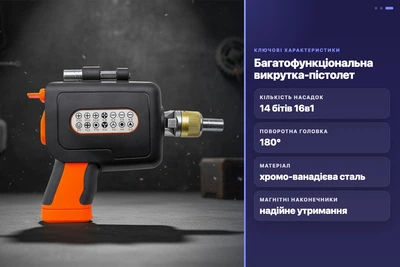 Отвертка-шуруповерт многофункциональная 16в1 с храповым механизмом и магнитными насадками 2882A