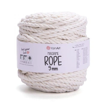 Шнур кручений rope macrame 9 mm 55м 1000г натуральний №752