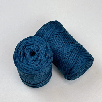 Шнур плетений YarnArt macrame cord водна синь 3 мм для макраме (№789)