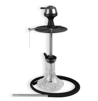 Кальян Storm Mini Cristal Glass Light Black компактний з нержавіючої сталі 41см на ущільнювачі в повній комплектації