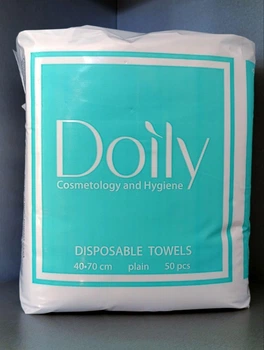 Рушники Doily білі 40*70 см ( гладкі ) в пачці 50 шт