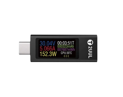 Тестер USB 2UUL PW21 Charging Mate Mini, мультиметр амперметр вольтметр, Type-C, для измерений