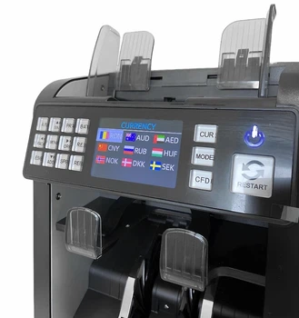 Профессиональный счётчик денег мультивалютный MULTI COUNTER PRO 952A Счётная машинка с функцией сортировки банкнот и проверкой подлинности купюр (детекция)