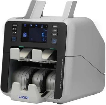 Мультивалютный счетчик банкнот с детектором проверки валют Lidix ML-2FS Профессиональная машина для автоматического подсчета денег С сортировкой номинала,