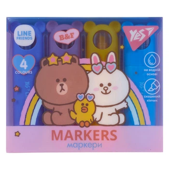 Маркер текстовый Yes Line Friends в наборе 4 шт (391105)