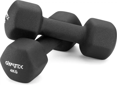 Гантели для фитнеса неопреновые Gymtek Hex 2х4кг черный