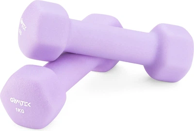 Гантели для фитнеса неопреновые Gymtek Hex 2х1кг лавандовый