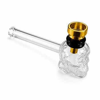 Стеклянная трубка для курения Oil Skull Mix Clear