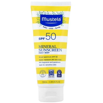 Мінеральний сонцезахисний засіб для обличчя та тіла, Mustela, SPF 50, 100 мл