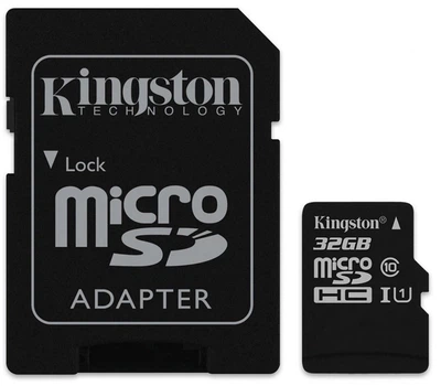 Карта памяти Kingston microSDHC/SDXC UHS-I Class 10 Canvas Select Plus SD адаптер 32Gb