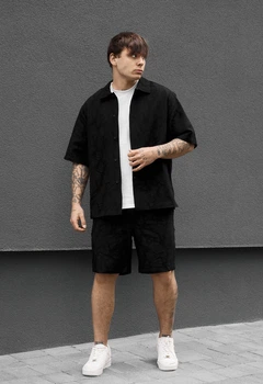 Літній комплект сорочка + шорти Staff mac black XS чорний