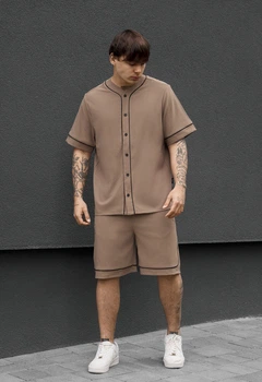Літній комплект сорочка + шорти Staff kla light brown XS світло-коричневий