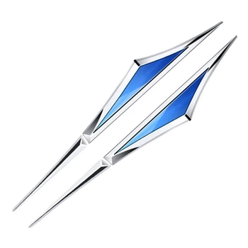 3D емблеми на авто SideEmblem, 2 штуки, синій / сріблястий