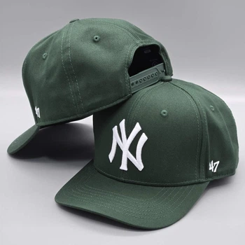 Кепка с прямым козырьком снепбек snapback NY 47 New York Темно-зеленый с белым
