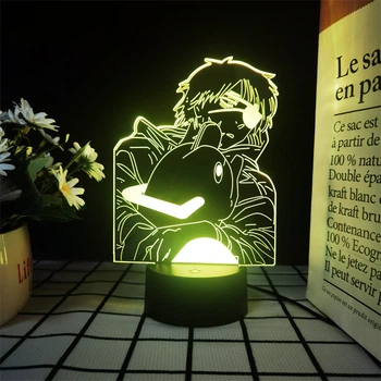 Акриловый 3D Светильник RGB Человек Бензопила Денджи Chainsaw Man Denji 16 см