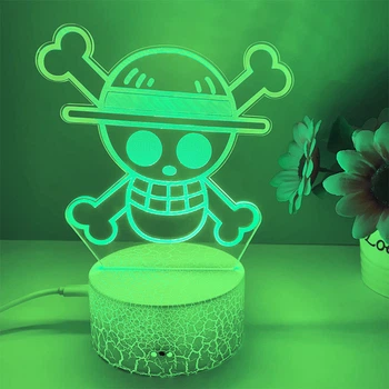 Акриловый 3D Светильник RGB Ван Пис Монки Д. Луффи One Piece Monkey D. Luffy 18 см