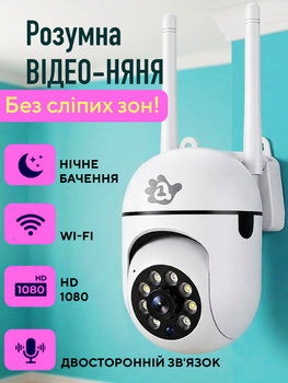 Відеоняня цифрова wifi радіоняня бездротова регульована ip камера відеоспостереження відео няня 360 градусів з підключенням до телефону веб камера відеоняні нічного бачення датчик руху з мікрофоном та динаміком А1 Smart baby monitor