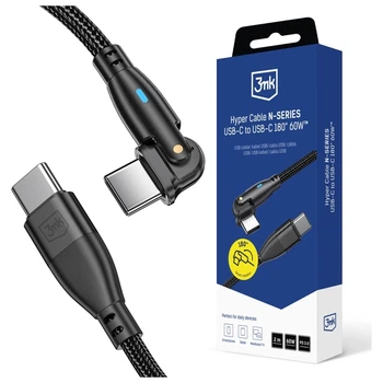 Кабель 3mk Hyper Cable N-Series USB-C to USB-C 2m Rotating Black (5903108680165)