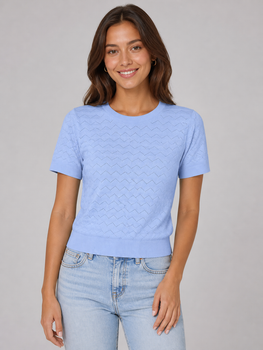 Футболка женская вязаная one size голубая (N1003)