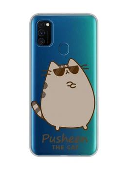 Прозрачный чехол на Samsung Galaxy M30s/M21 Пушин кот (принт 424)