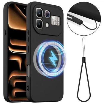 Защитный чехол Deexe Silicone Case with MagSafe для Infinix Note 60 Pro / Note 60 - Black