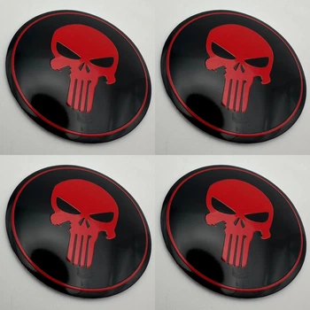 Наклейrb для колпачков с логотипом PUNISHER каратель 65 мм череп металлические