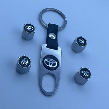 Защитные металлические колпачки на ниппель с брелком Toyota ТОЙОТА
