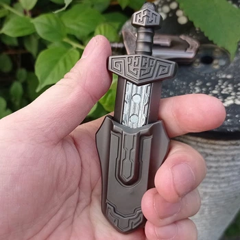 EDC Фіджет іграшка меч з піхвами слайдер магнітний Fidget Toy антістрес клацалка (чорний)