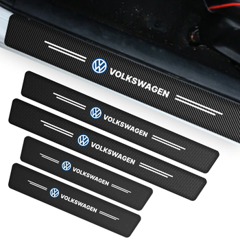 Защитная пленка накладка на пороги для Volkswagen фольцваген черный карбон наклейки