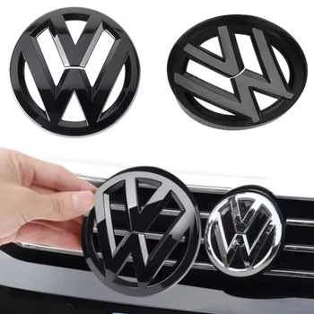 Комплект захисних накладок на штатні емблеми VW перед-зад Golf V Golf 5 Гольф 112 мм 128 мм чорні