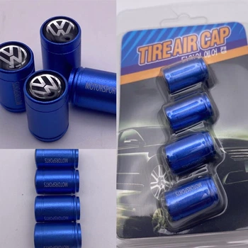 Захисні металеві ковпачки на ніпель сині моторспорт подарунковий набір VW фольцваген Volkswagen