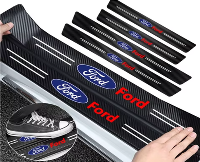 Захисна плівка накладка на пороги для Ford Форд Чорний Карбон наклейки світловідбивні написи