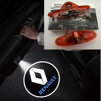 Штатная Led подсветка дверей Рено Renault Megane Koleos Laguna Espcase Latitude Talisman 2 штуки стеклянная линза проекция