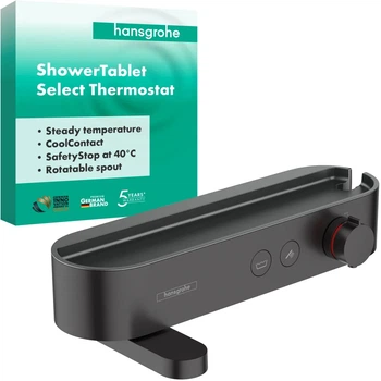 Термостат hansgrohe ShowerTablet Select для ванни, чорний матовий 24340670