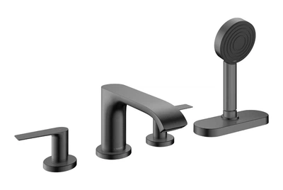 Змішувач hansgrohe Vivenis врізний на край ванни 4 отв з sBox, Brushed Black Chrome (75444340)