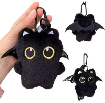 Брелок Кошеня (чорний з крилами), 10 см, плюш