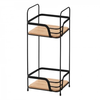 Полка Ardesto Minimalism 2-ярусная 16 х 15.5 х 40 см металл бамбук черный (ARHK4502BB)