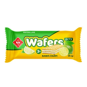 Вафлі з начинкою Wafers лайм, 50г (214218)